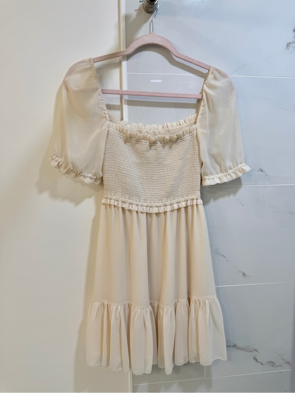 Aritzia Wilfred Birch Puff Sleeve Mini Dress - Picture 4 of 4